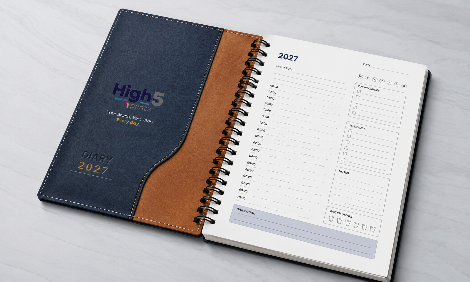 Custom diary printing in Coimbatore by High5 Prints
