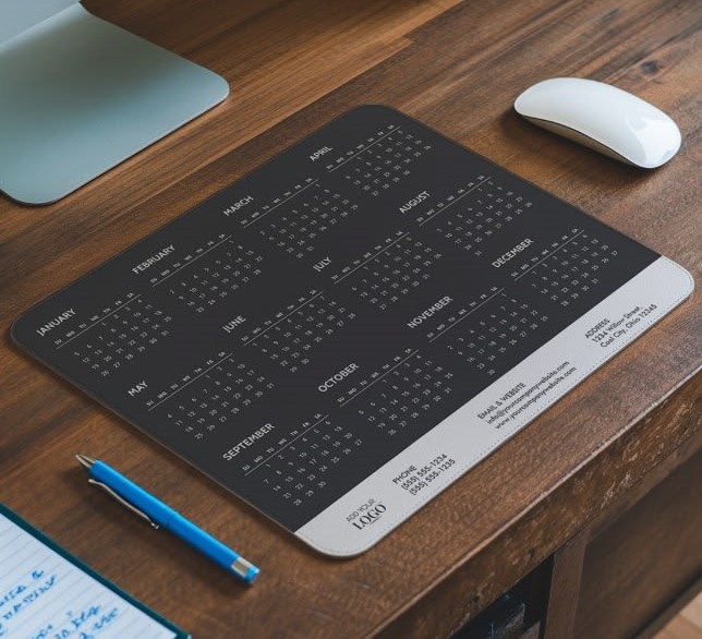 Mouse pad calendar printing sample