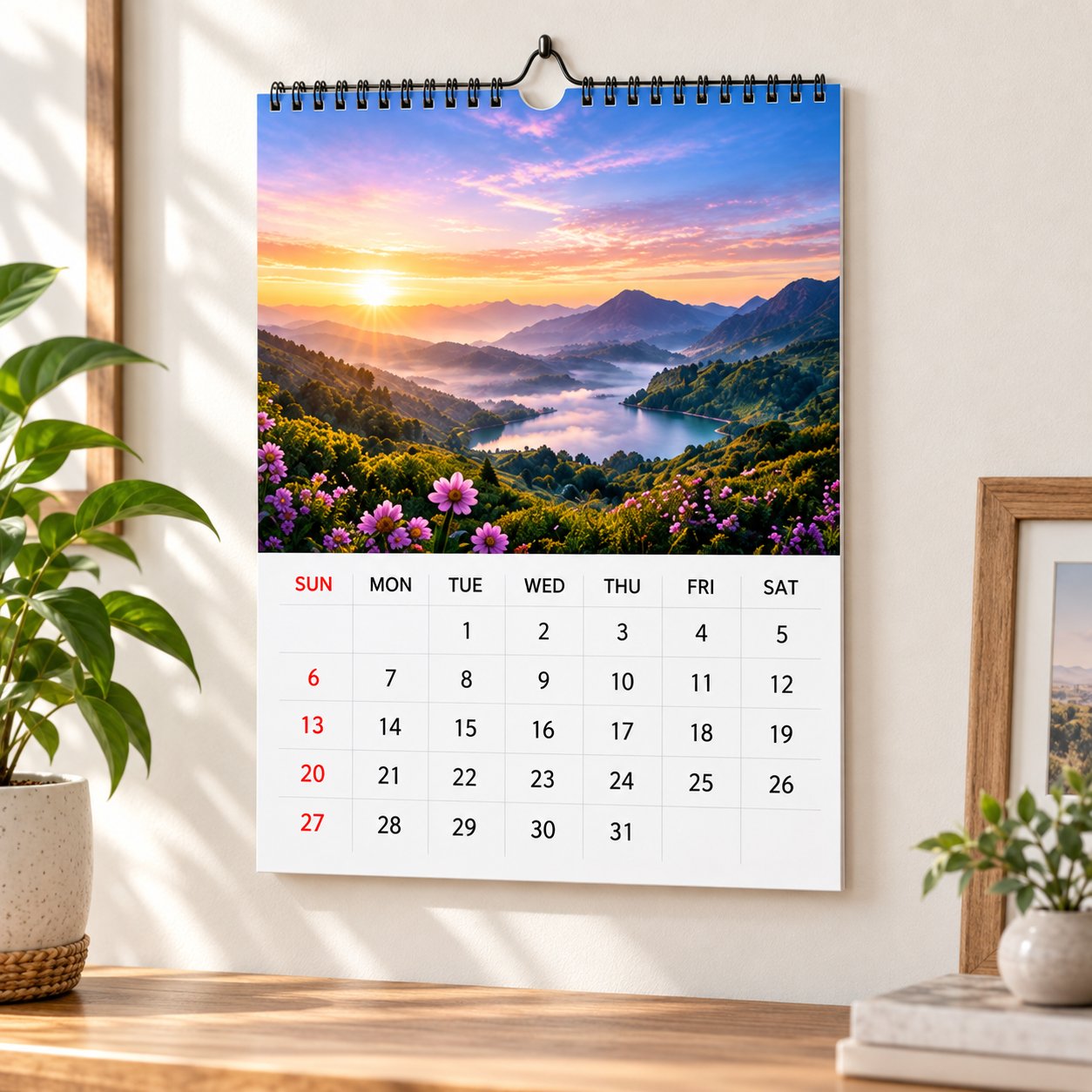 Custom wall calendar printing sample