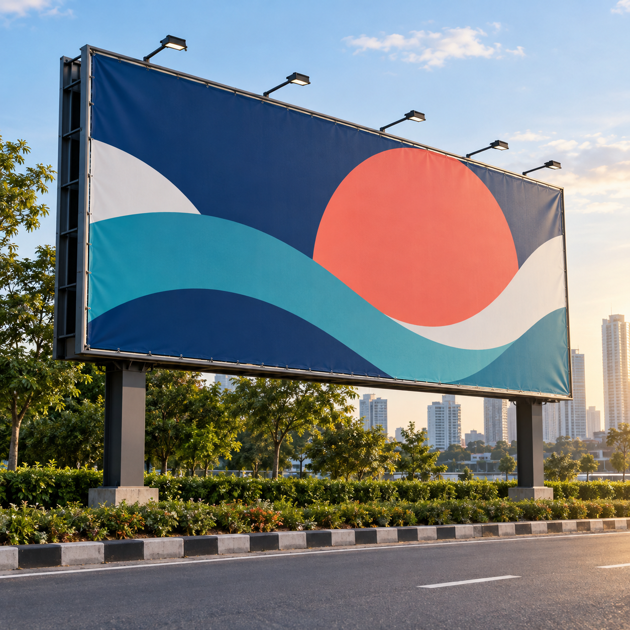 Roadside hoarding flex printing