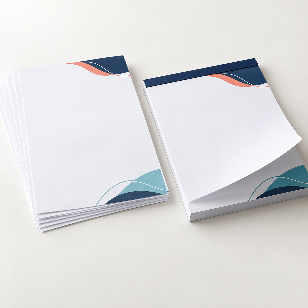 Loose sheets or bound pad letterhead printing